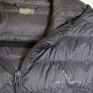 CAMEL CROWN packable down jacket. Blk Puffer Coat Outdoor Winter SzM Lightweight